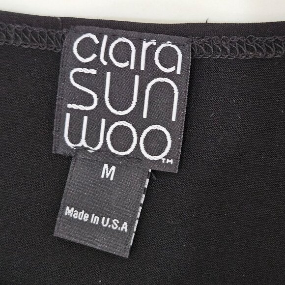 Clara Sunwoo Tunic Top Medium Cold Shoulder Black Office Party - Picture 5 of 9